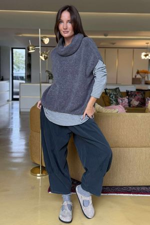 Morag Cowl Knit Tank Slate /6 =